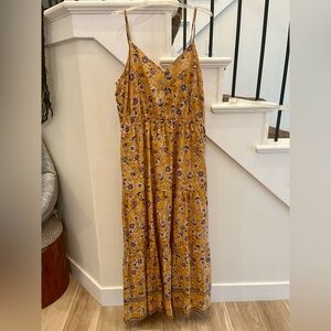 Evereve Mustard Floral Maxi Dress
